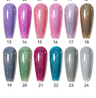 Lot de 24 vernis à ongles pailletés fins OEM en gros, 15 ml, pour femmes, filles, salon, maison, manucure DIY, nail art, fournitures de beauté