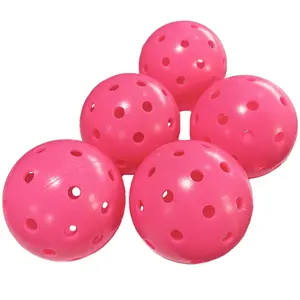 Pickleball Durable USAPA Approved 40 Hole Outdoor Rotation 40 Pickle Ball Seamless Professional Pickleball Balls Pink