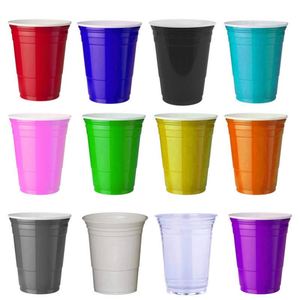 Gobelets en plastique jetables personnalisés avec logo de marque, réutilisables, 12/16 oz, ensemble de beer pong personnalisé, gobelets de fête beer pong, <span class=keywords><strong>gobelet</strong></span> rouge - Product Image 3