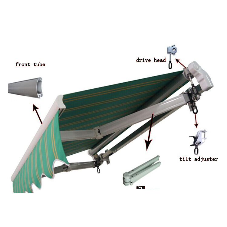 4x3m Manual Remote Retractable Aluminium Frame