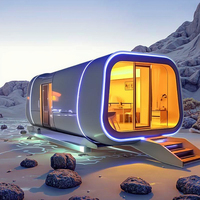 Capsule hôtelière intelligente de luxe en gros, maisonnette préfabriquée en acier pour camping, vacances, parc, école, appartement, design graphique