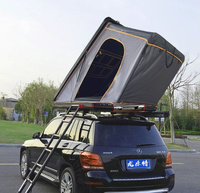 Tente de toit rigide triangulaire extensible, tente de toit escamotable en aluminium pour voiture 4x4 tout-terrain, camping en expédition pour SUV et camion avec échelle