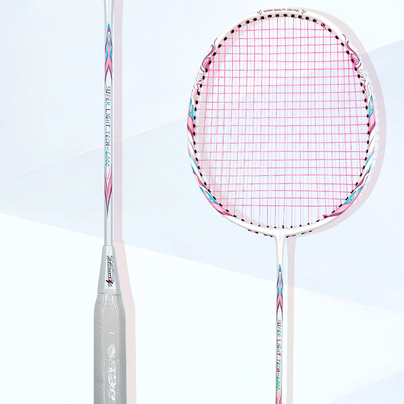 Dmantis Professional Aluminum Alloy Badminton Racket 90g Lightweight Soft PU Grip Sports Offense Model 6000 Hot 68cm Low Pound