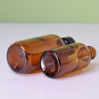 Flacon en verre transparent brun personnalisé avec bouchon à vis et applicateur à bille pour huile essentielle, vernis à ongles, sérum de soin, mascara, crème pour le visage, bâtonnets applicateurs