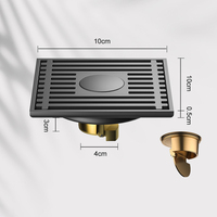 Siphon de sol carré en laiton couleur bronze, à clapet par gravité, anti-odeur et anti-insectes, 40 50 75mm, pour douche d'hôtel