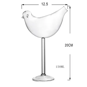 New Arrival 150ml Bird Shape Juice Glasses Personality Wine Cup Tall Champagne Martini Cocktails and Mixed DrinksGlasses