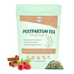 ชาสมุนไพรออร์แกนิกสำหรับฟื้นฟูหลังคลอด OEM ผสมอัชวากันธา ราสเบอร์รี่ ขิง ตำแย 100% จากธรรมชาติ สำหรับคนทานวีแกน บรรจุ 10 ซองชา ซองละ 8 กรัม บรรจุกล่อง - Product Image 2