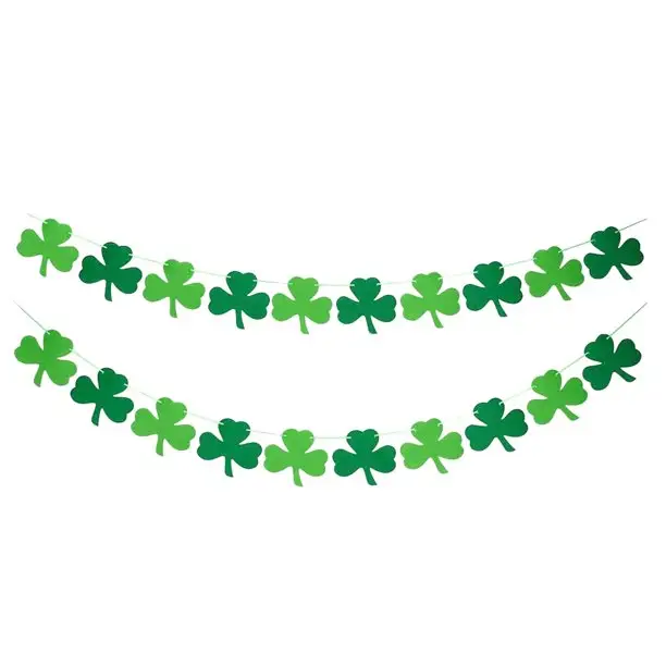 Keçe Shamrock yonca Garland Banner aziz Patrick günü Banner dekor için mükemmel İrlandalı parti malzemeleri