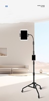 Nieuwe Zwanenhals Vloer Statief Met Wiel Voor Iphone, Ipad, Ipad Pro En Andere Tablets Maat 9 "Tot 15" Met 360 ° Roterende