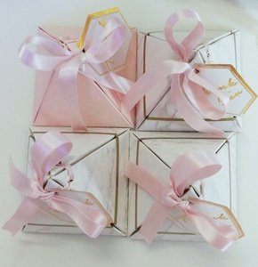 Chinese Manufacturers Hot Sale Folders Yiwu Supplier Wholesale New Marble Design Empty Pyramid <strong>Weeding</strong> Candy <strong>Boxes</strong> <strong>for</strong> Door Gift - Product Image 4