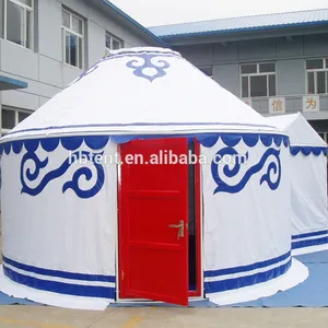 ألوان زرقاء مع ستار موسم الشتاء منغولية Yurts 4m-8m قطن قماش يورت للبيع