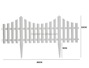 Lightweight Flexible Waterproof Eco-Friendly Easily Assembled Customized Color Garden <b>Plastic</b> Picket Fence Panels (L60cm*H32cm) - Product Image 3