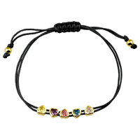 Bijoux fins perles coeur breloques zircone cubique CZ diamant argent sterling s925 tissage personnalisé tressé corde bracelet femmes