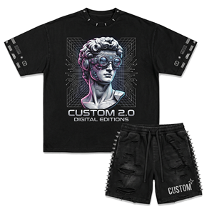T-shirt Homme Premium Personnalisé avec Logo 100% Coton Épais, Coupe Oversize Streetwear Vintage Délavé à l'Acide, Vente en Gros - Product Image 3