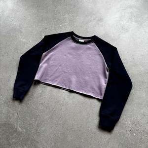 Sweat-shirt <span class=keywords><strong>femme</strong></span> tombé poids élevé à manches longues Patchwork couleur bloquant ourlet brut DTG DTF meilleures offres <span class=keywords><strong>pull</strong></span> court haut court - Product Image 6
