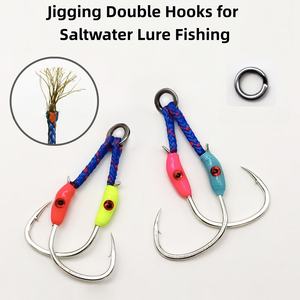 Hameçons de jigging SNEDA Iseama pour eau salée, montage longue ligne, yeux prismatiques 3D, fil <span class=keywords><strong>d</strong></span>'acier interne, bleu, jaune, rouge pour la pêche en haute mer - Product Image 3