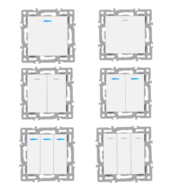 Wall Module DIY European Standard White Glass Panel Power Socket Intelligent Switch Function Free Combination