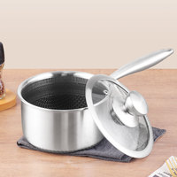 Ensemble de casseroles en acier inoxydable Lecos Factory Direct, revêtement antiadhésif, pot à soupe, pot à lait avec couvercle, revêtement en nid d'abeille, casseroles pour cuisiner des sauces