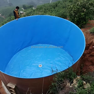 Bâche circulaire noire galvanisée pliable amovible étang de pisciculture feuille de bâche en Pvc aquarium - Product Image 4