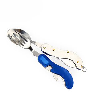 Ensemble de couverts de <span class=keywords><strong>camping</strong></span> 4 en 1, ustensiles détachables en acier inoxydable, cuillère, fourchette, couteau, ouvre-bouteille - Product Image 5