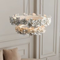 Lustre de luxe d'inspiration française, style crème, chambre à coucher, villa, salon, design sculpté artistique