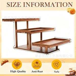 Wooden Multi Tiered <b>Desktop</b> <b>Shelf</b> 40.13x20x25.9cm Three Layer Storage Rack For Bathroom And Dining Display - Product Image 5