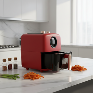 Four <span class=keywords><strong>à</strong></span> air chaud <span class=keywords><strong>électrique</strong></span> multifonctionnel 4L, design moderne allemand, pour une cuisson saine sans huile, thermostat réglable, garantie 1 an - Product Image 3