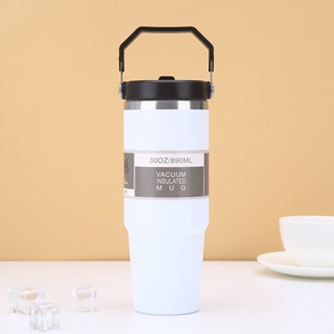 30oz Tumbler Insulated Water Bottle Stanleyyem Steel Vacuum Cup Insulated Travel <strong>Flask</strong> <strong>with</strong> Handle Leakproof Flip <strong>Straw</strong> Tumbler - Product Image 2