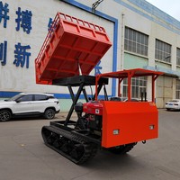 Mini-dumper sur chenilles 31HP 3 tonnes Euro 5 avec benne élévatrice à ciseaux de 2m pour chantier de construction