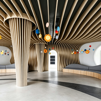Système de déflecteurs de plafond en aluminium, forme vague moderne, imperméable et ignifuge, pour la décoration intérieure des atriums, des halls et des plazas intérieures