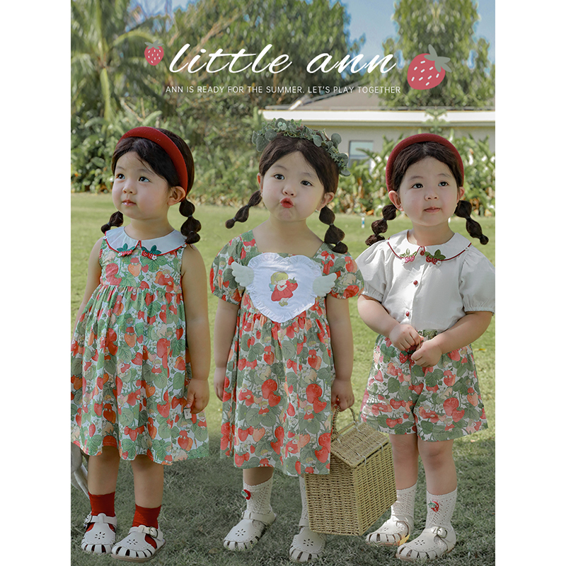 Baby Girl Strawberry Layered Summer Dress – Mint Bow Dress Set