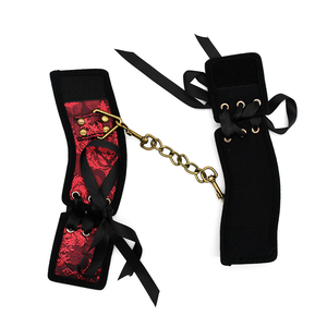 Bdsm Producten Flirten <span class=keywords><strong>Bondage</strong></span> Kleding Chinese Stijl Sexy Mannelijke Vrouwelijke Fetisj Stropdas Beperkingen Rood Satijn Lint Handboeien - Product Image 6