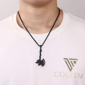 Collar con colgante de dragón dorado con hacha dominante de acero inoxidable personalizado a la moda para hombre - Product Image 6