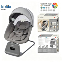 Berceau à bascule électrique personnalisé Kidilo Factory avec auvent, 5 vitesses, 3 positions inclinables, chaise pour nouveau-né en polyester