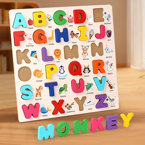 Rompecabezas de Letras, Números y Formas ABC, Juguetes Educativos Preescolares con Tablero de Rompecabezas, Rompecabezas de Madera del <span class=keywords><strong>Alfabeto</strong></span> <span class=keywords><strong>Español</strong></span> para Niños Pequeños - Product Image 5