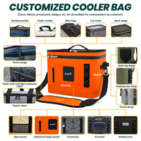 Sac isotherme portable avec logo personnalisé pour bouteilles de vin flottantes pour pique-nique glacière souple étanche pour la randonnée et le camping