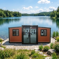 Maisons conteneurs de luxe extensibles de 20 pieds, deux chambres, une salle de bain, villa moderne du milieu du siècle, installation rapide en extérieur, personnalisable