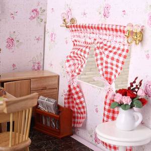 Cortinas en Miniatura para Casa de Muñecas, Modelo Daisy, Cortinas de Encaje con Borde de Algodón, Accesorios de Decoración para el Hogar, Jugueteria - Product Image 4