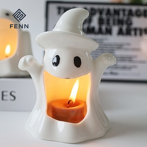 FENN Porte-bougie chauffe-plat en céramique fantôme mignon personnalisé pour Halloween, décoration de table pour hôtels et cafés, vente en gros, cadeau de fête - Product Image 5