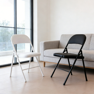 Chaise pliante moderne en métal <span class=keywords><strong>noir</strong></span> pour école, restaurant, villa, cour, bureau, chaise pliante en cuir - Product Image 4