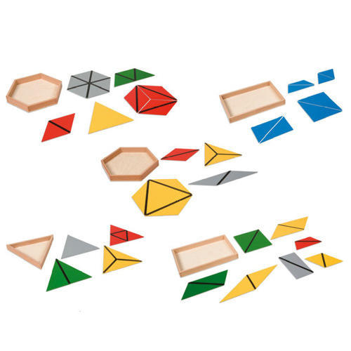 Montessori Materials Baby Wooden Geometry Shape Tangram Triangles  Puzzle Board Early Educational Teaching Aids Toys for Kids