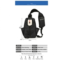 Sac bandoulière unisexe en gros, mini sac à dos antivol pour moto avec porte-gobelet, sac banane de poitrine