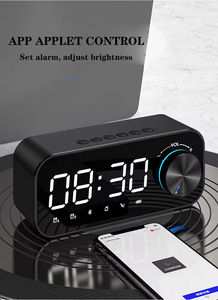APP Volume Knob Subwoofer Mini Portable Desktop Alarm Clock <b>LED</b> <b>Speakers</b> Bass FM Radio Wireless <b>Speaker</b> Night Light BT <b>Speaker</b> - Product Image 3
