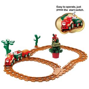 Samtoy elettrico assemblato fai da te avventura natalizia treni ferroviari Building Block Track Slot Toy Puzzle Rail Car per bambini - Product Image 2