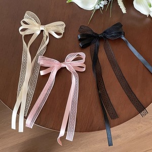 Grand nœud en dentelle et pince à bec de canard pour filles avec deux queues de cheval - accessoire de cheveux de style girly. - Product Image 2