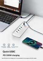 Intpw P9 PRO 10Gbps 11-en-1 Tipo C para 4K 60Hz PD 100W 2 Tipo-A 2.0 SD/TF Aluminio iPhone 16/15 MacBook en Stock