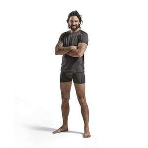 BLAKLADER - 184717349835S Boxer XLIGHT 100% Merino Gris foncé/Jaune-EAN 7330509545621 SOUS-VÊTEMENTS THERMIQUES - Product Image 3