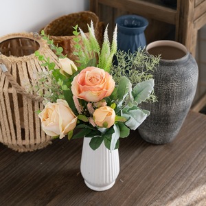Arrangement de fleurs artificielles en forme de cœur, en tissu tissé plastique, décoration d'intérieur, bouquet de mariage CF01284 - Product Image 1