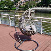 Chaise balançoire de patio intérieure et extérieure en rotin suspendu chaise œuf balançoire avec support meubles de jardin