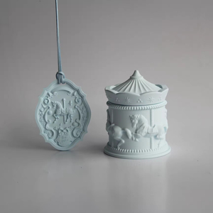 Wholesale Art Soy Wax <strong>Carousel</strong> Scented <strong>Candles</strong> with Gypsum Cup Aromatherapy Luxury Gift Unique Plaster Design - Product Image 3